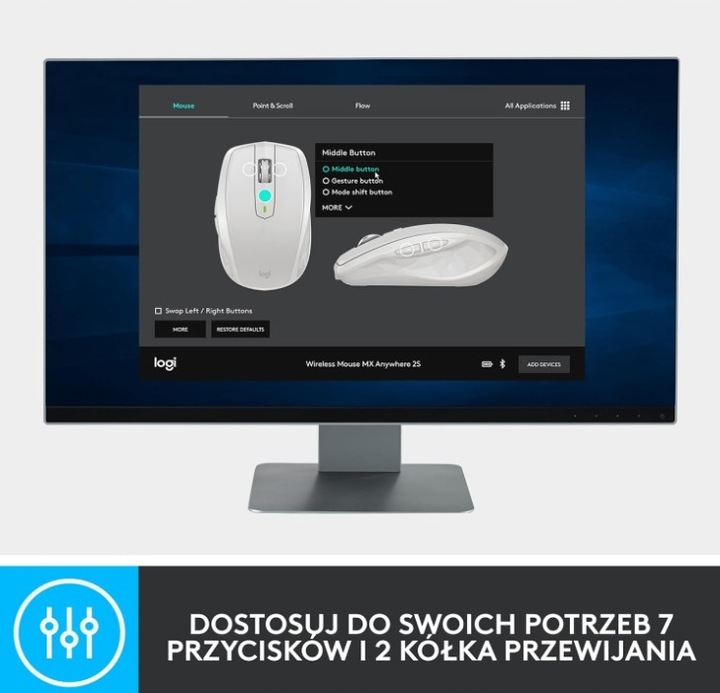 MYSZ BEZPRZEWODOWA LOGITECH MX ANYWHERE 2S BLUETOOTH EDITION 910-007231