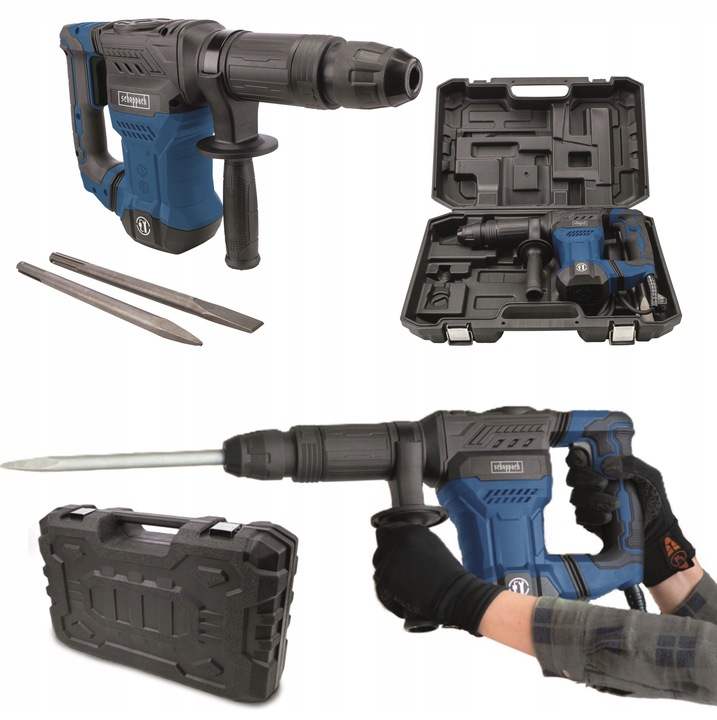 Lekki Młot Udarowy Wyburzeniowy SDS MAX 2 Dłuta 20J 1,3kW SCHEPPACH