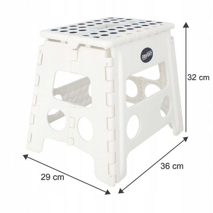 Taboret składany stołek podnóżek antypoślizgowy biały Easyform 32cm