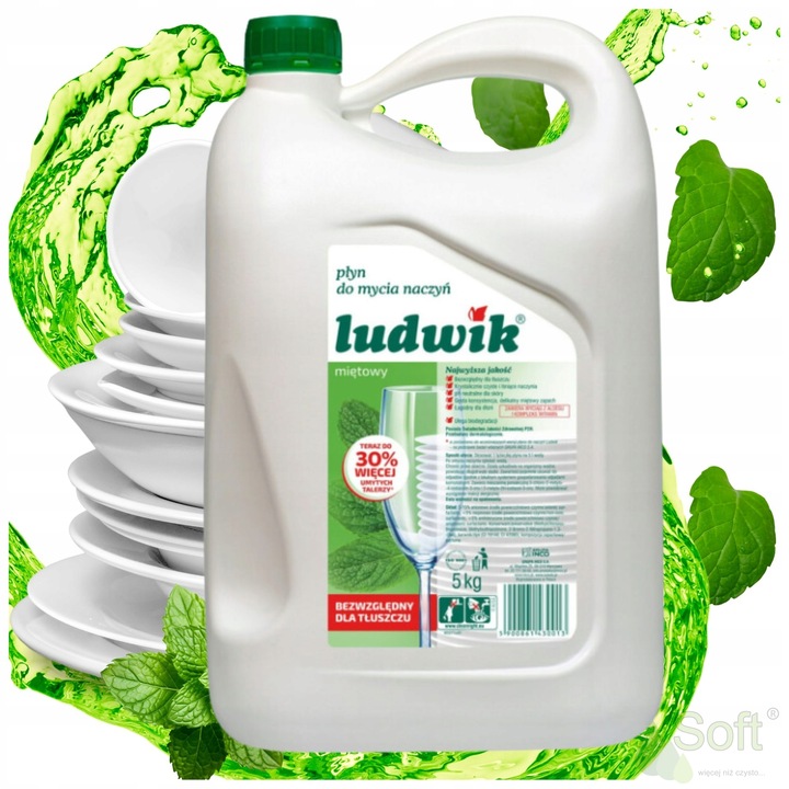 LUDWIK Płyn do mycia naczyń miętowy 5 kg