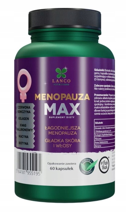 MENOPAUZA MAX PREMIUM dla dojrzałych kobiet Czerwona koniczyna Lanco 60kaps