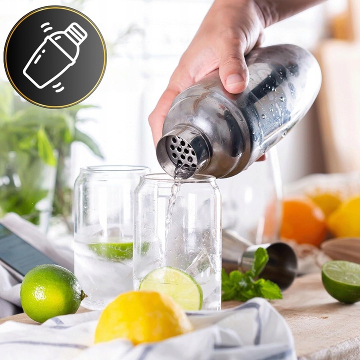 Profesjonalny Zestaw BARMAŃSKI do Drinków MIXOLOGY Shaker 710ml +PRZEPISY