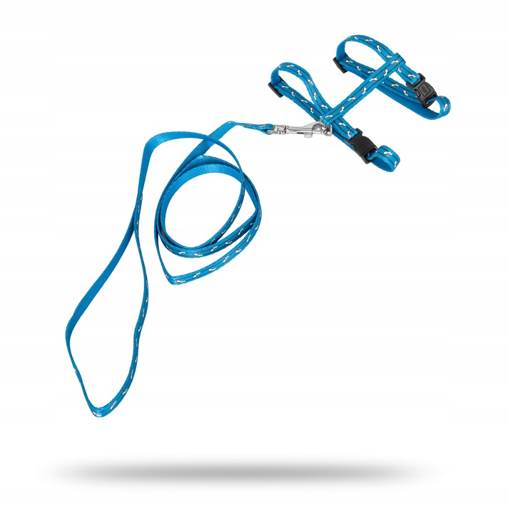 SZELKI REGULOWANE BEZUCISKOWE DLA KOTA + SMYCZ