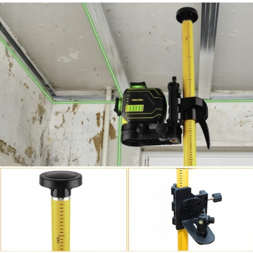 TYCZKA DO POZIOMICY LASEROWEJ 3 M STATYW LASER KRZYŻOWY KOLUMNA ROZPOROWA