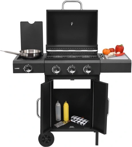 GRILL GAZOWY PALNIKI 3+1 + POKROWIEC I REDUKTOR