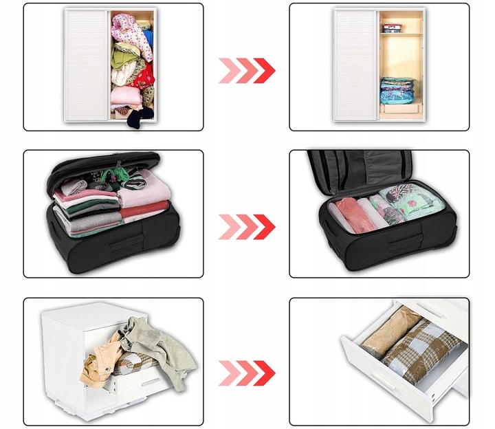 Worki Próżniowe na Ubrania Pościel do Pakowania 14 szt Zestaw + Pompka