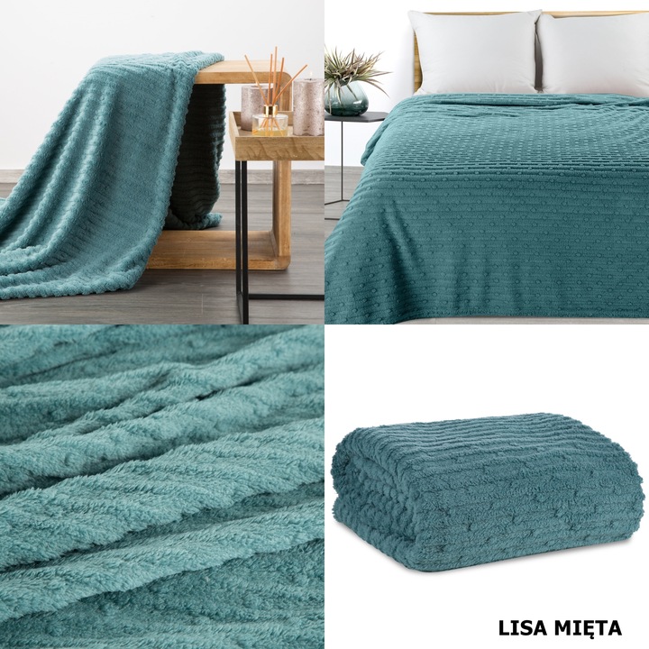 Komplet narzut na kanapę + fotele gruby ciepły koc mikrofibra 3D kolory HIT