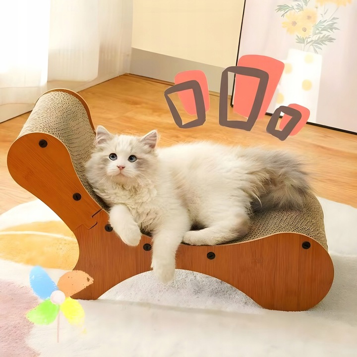 DRAPAK DLA KOTA LEŻAK LEGOWISKO TEKTUROWY KARTONOWY DUŻY NOWOCZESNY ZABAWKA