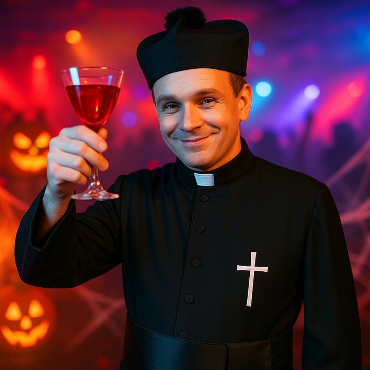 STRÓJ KSIĘDZA NA HALLOWEEN KSIĄDZ BISKUP WIKARY KLECHA OJCIEC MATEUSZ