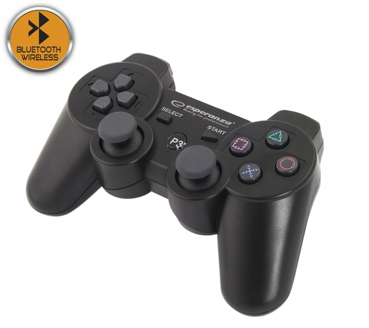 BEZPRZEWODOWY GAMEPAD BLUETOOTH PAD PS3 WIBRACJA CZARNY ESPERANZA MARINE