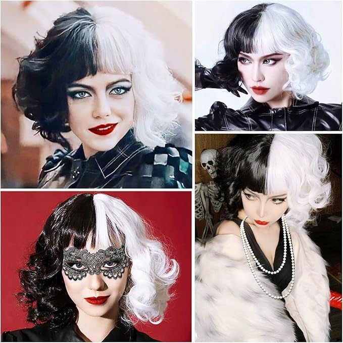 STRÓJ PRZEBRANIE DAMSKIE CRUELLA DE MON KOSTIUM FILMOWY 6el HALLOWEEN