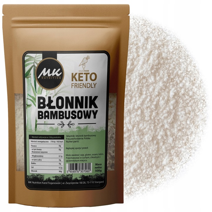 KETO Mąka bambusowa 500g błonnik bambusowy Wysoka JAKOŚĆ wypieków Low