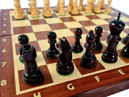 Szachy wykonane z Mahoniu i Jawora DUŻE - PRODUCENT