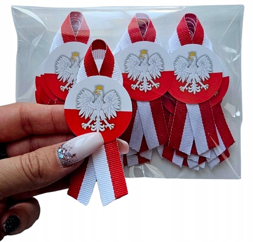 Narodowe kotyliony 11 listopada flaga orzeł przypinki basic agrafka