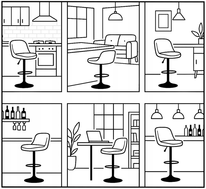 Hoker Barowy Obrotowy Krzesło Barowe Regulowane Welurowe Loftowe Bar