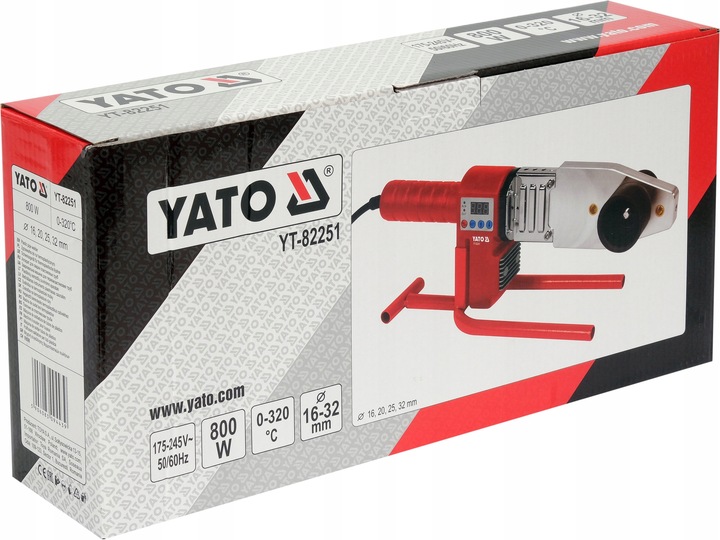 YATO ZGRZEWARKA DO RUR TERMOPLASTYCZNYCH 800W MATRYCE 16-32mm