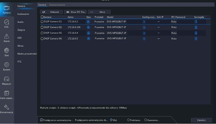 ZESTAW KAMER DO MONITORINGU 5MPX IP POE 4 KAMERY ZEWNĘTRZNE 1TB