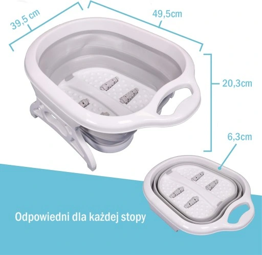 Miska brodzik do pedicure stóp roller składana