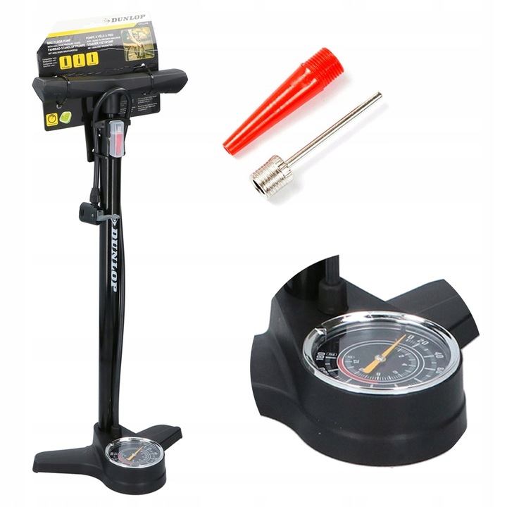 DUNLOP Pompka rowerowa 12 BAR z manometrem dolnym