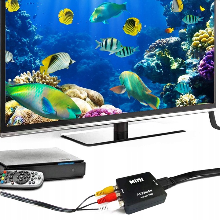 ADAPTER AV RCA DO HDMI KONWERTER CINCH CVBS 1080P RCA - HDMI