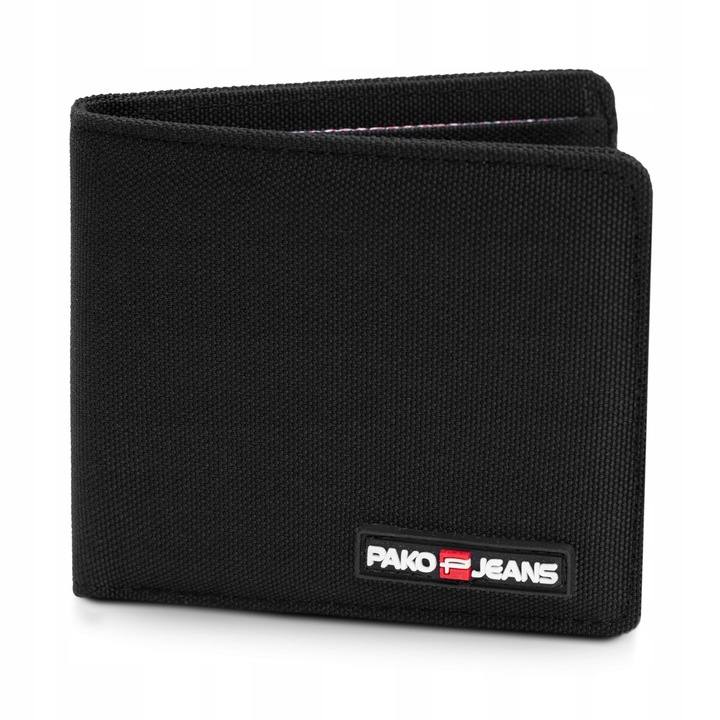Portfel Męski Parciany STRONG Mały i Pojemny CZARNY Pako Jeans