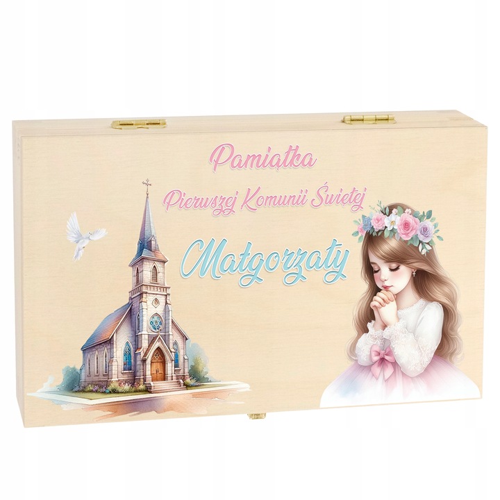 Pamiątka Pierwszej Komunii Świętej Prezent na Komunię Pudełko na pieniądze