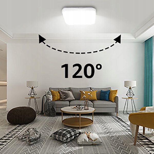 Lampa Sufitowa Plafon LED 24W 2400LM 23x23x5cm Natynkowy Biały