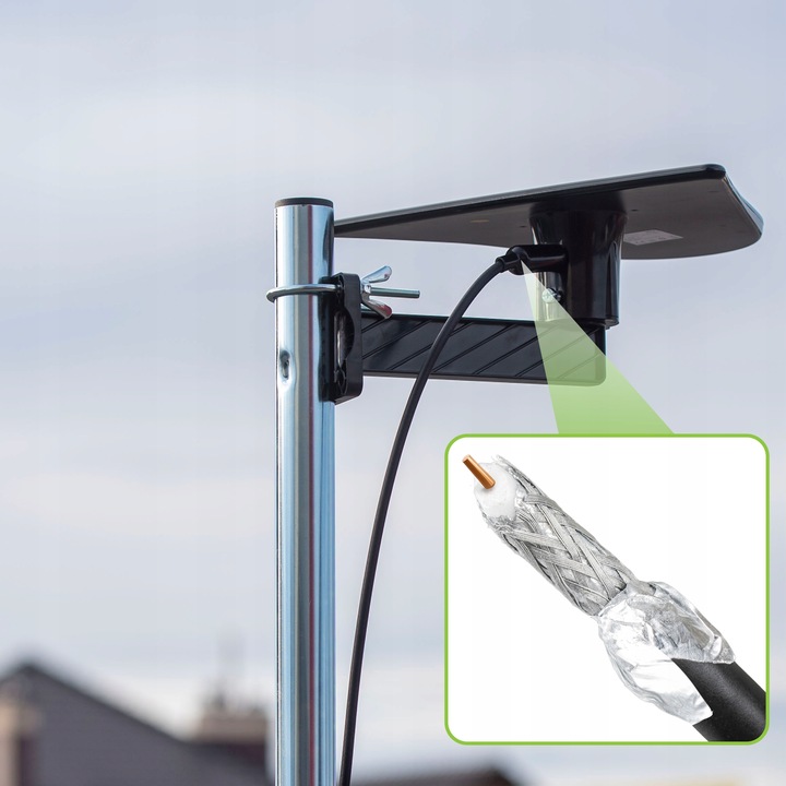 KABEL ANTENOWY KONCENTRYCZNY CZARNY ŻEL Cu PRZEWÓD ZEWNĘTRZNY ZIEMNY