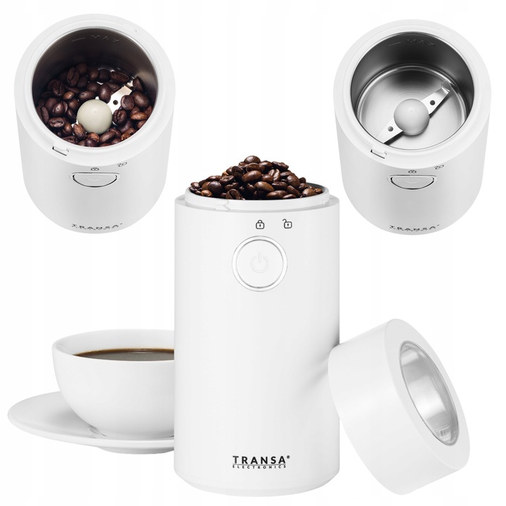 MŁYNEK do mielenia kawy elektryczny OSTRZA ZE STALI NIERDZEWNEJ BIAŁY