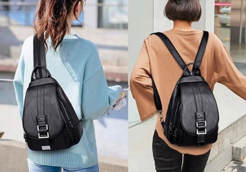 PLECAK DAMSKI PLECACZEK MIEJSKI DO SZKOŁY PRACY EKO SKÓRA VINTAGE TORBA 2W1