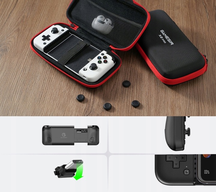 Kontroler mobilny GameSir X2 Pro Biały, wejście USB-C z uchwytem na telefon