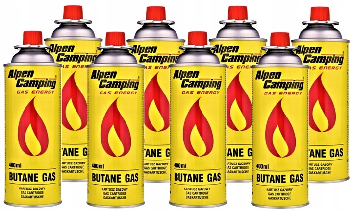8x KARTUSZ GAZOWY + PALNIK KUCHENKA NABÓJ 400ML