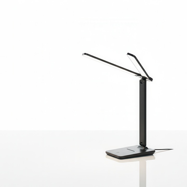 Lampka Biurkowa LED Podwójna Kreślarska Regulowana Dotyk Szkolna Na