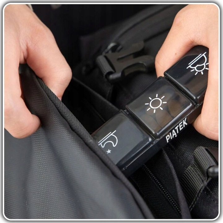 PUDEŁKO NA LEKI 21 POJEMNIKÓW SASZETKA CZARNA ORGANIZER NA LEKI