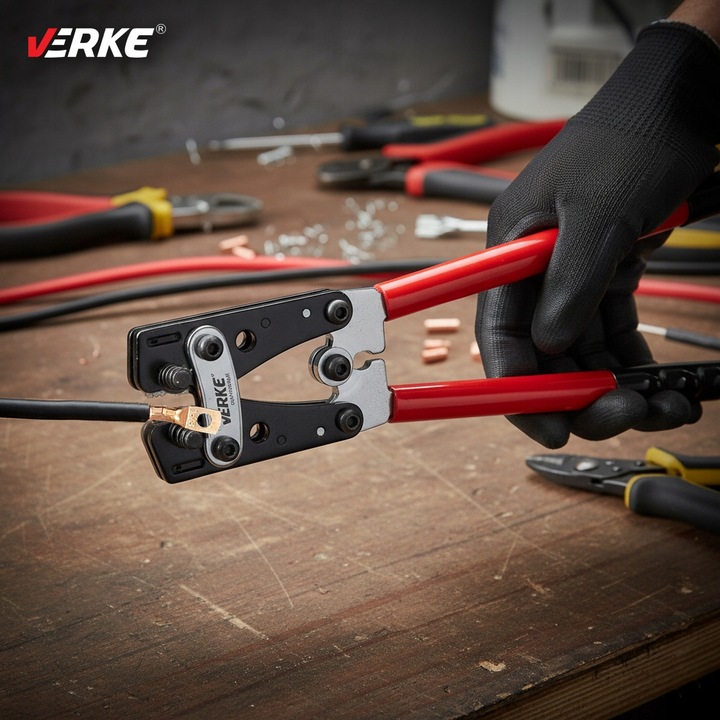 ZACISKARKA PRASKA DO KABLI TULEJEK KOŃCÓWEK KABLOWYCH KONEKTORÓW HEX