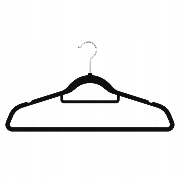 WIESZAK WELUROWY NA UBRANIA WIESZAKI WELUROWE NA ODZIEŻ X30 CZARNE