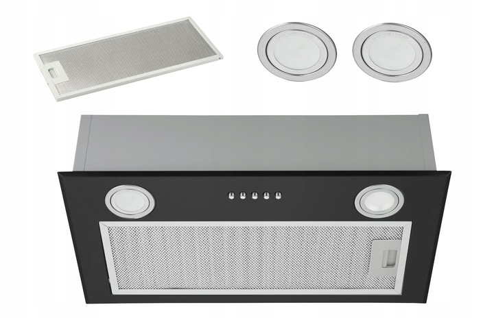 Czarny okap kuchenny do zabudowy Bora 52cm Black pochłaniacz