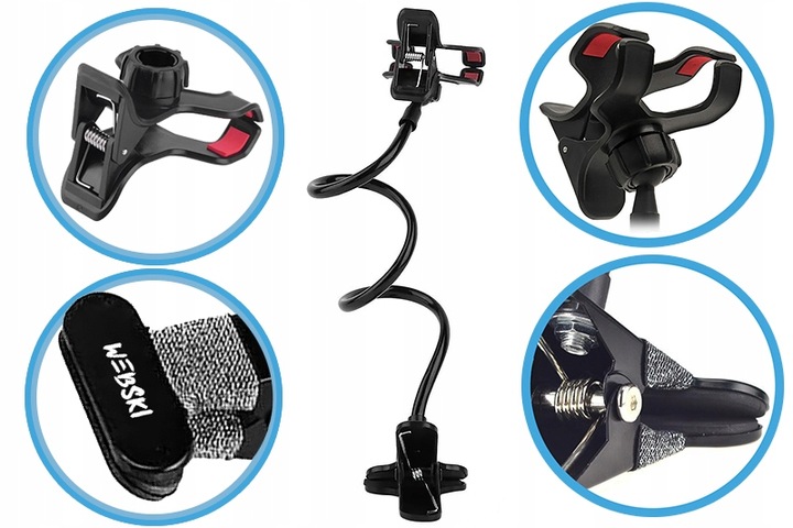 UNIWERSALNY UCHWYT NA TELEFON kamerę 360 PAŁĄK Z KLIPSEM DO BLATU Webski