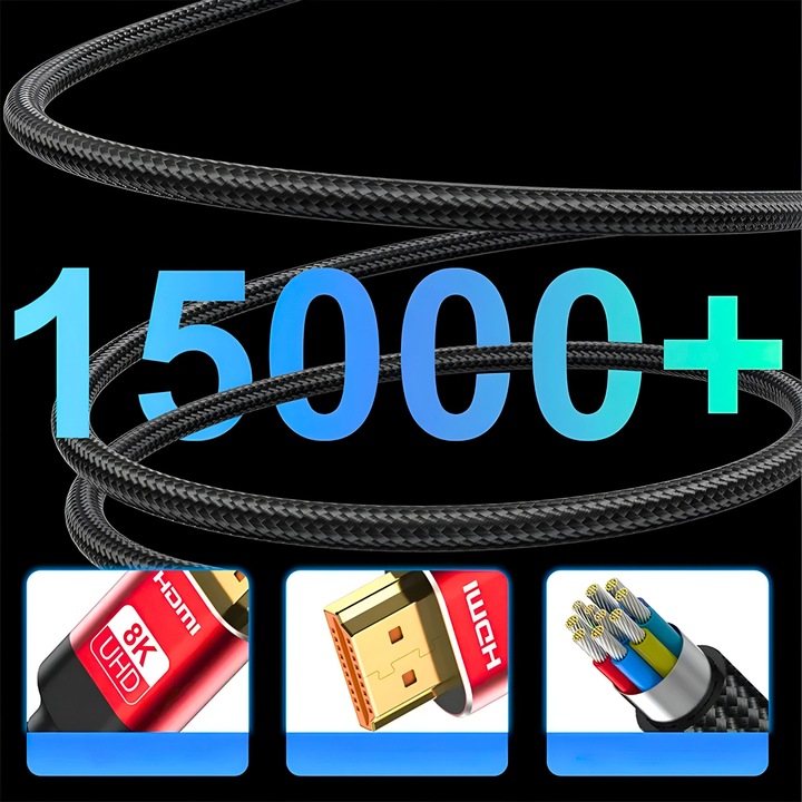 KABEL HDMI 2.1 8K 60Hz / 4K 120Hz UHD HDR eARC VRR 48Gbps SPEED