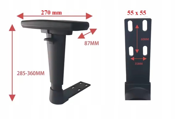 Podłokietniki regulowane do krzesła fotela biurowego 3D- 2 szt. para