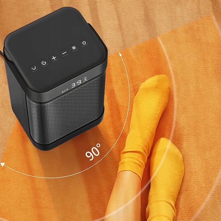 TERMOWENTYLATOR PRZENOŚNY GRZEJNIK FARELKA DO POKOJU Z PILOTEM 1500 W