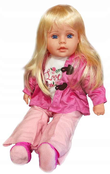 Lalka bobas jak żywa duża 56cm miękka interaktywna mówi śpiewa 2języki uczy