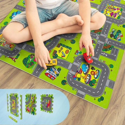 Mata edukacyjna puzzle piankowe dla dzieci miasto