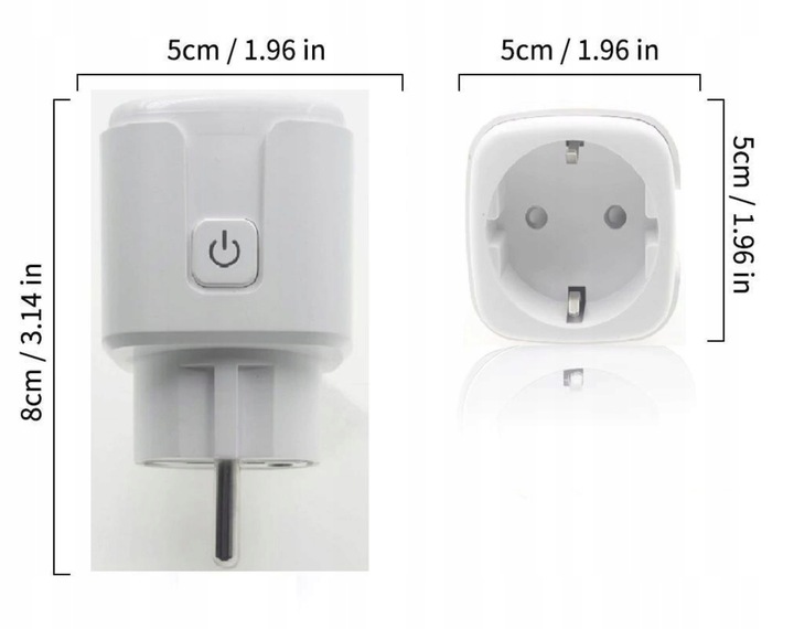 2x INTELIGENTNE GNIAZDKO WiFi SMART TUYA WATOMIERZ PROGRAMATOR TIMER