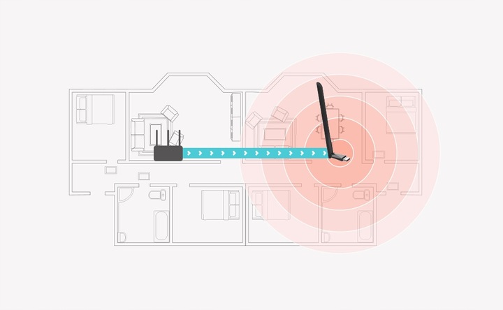 Karta sieciowa Mercusys Adapter WIFI AC650 +ANTENA