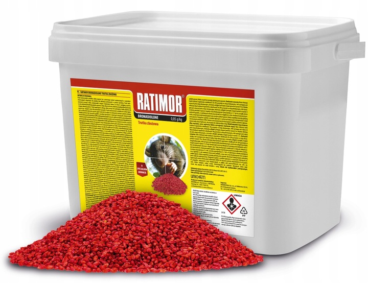 RATIMOR Trutka na myszy i szczury zbożowa Zatrute ziarno Bromadiolon
