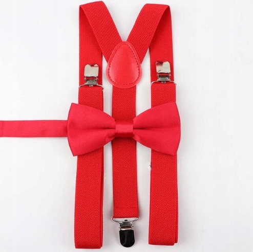 Komplet SZELKI męskie i MUCHA czerwone