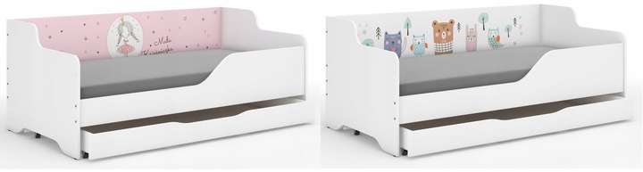 Łóżko dziecięce LILU 160x80 z GRAFIKĄ - Szuflada !