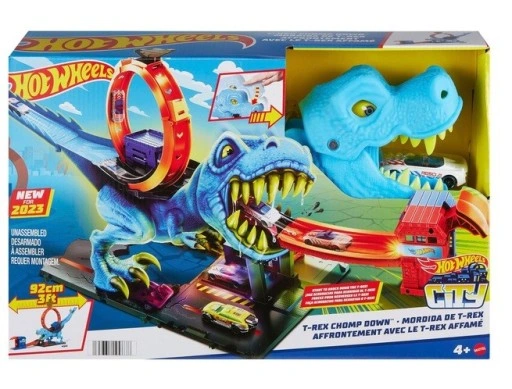 HOT WHEELS ZESTAW TORÓW PĘTLA T-REXA + autko
