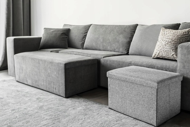 PUFA OTWIERANA TAPICEROWANA SKŁADANA POJEMNIK ZE SCHOWKIEM PODNÓŻEK XL